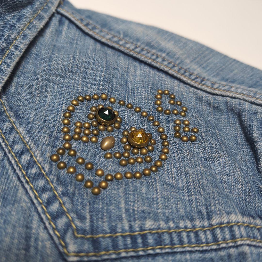 レミレリーフ REMI RELIEF メタルスタッズ デニムシャツ XL スカル