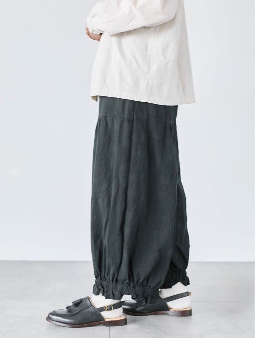 【WEB限定】コットンジャカード製品染め裾フリルパンツ セール】 【WEB限定】コットンジャカード製品染め裾フリルパンツ