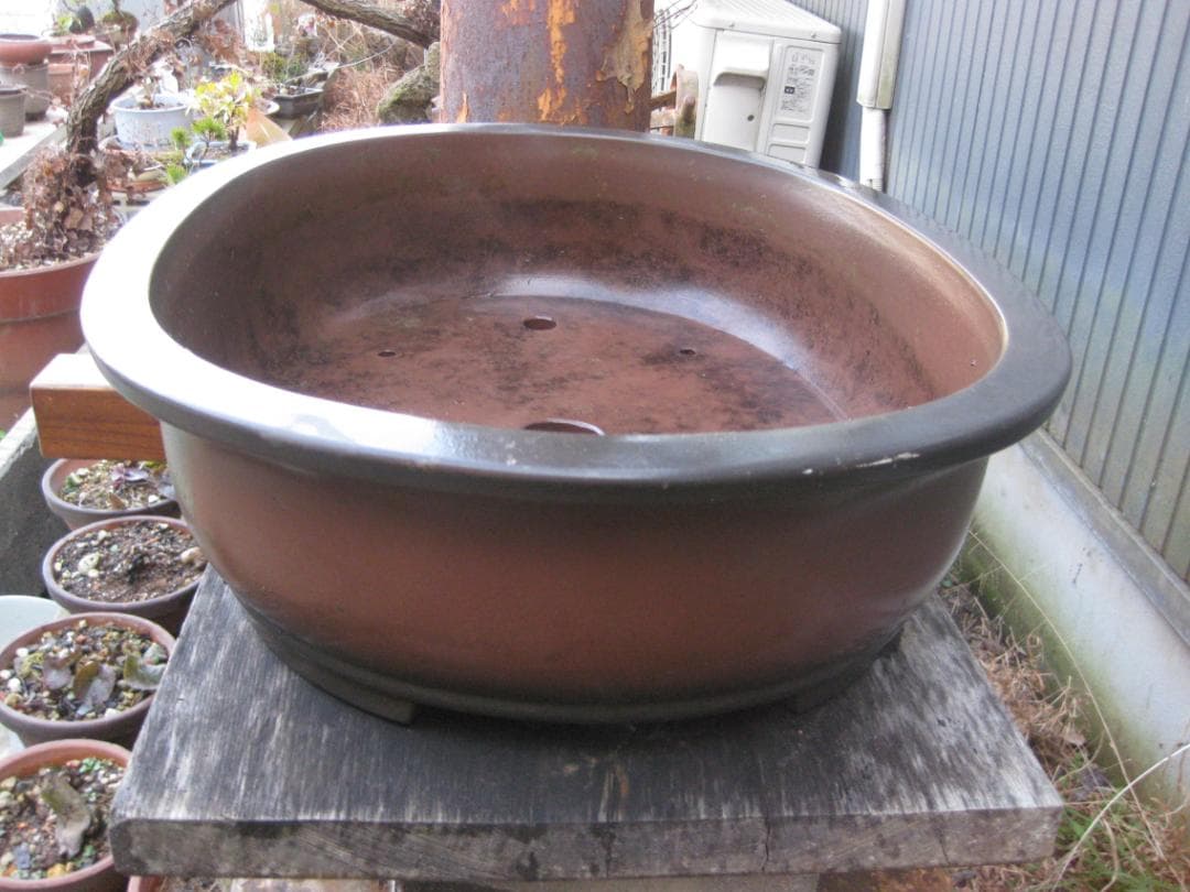 盆栽鉢 常滑「山晃」16,5x61,5x49cm11kg 野外軒下長期保管中古品