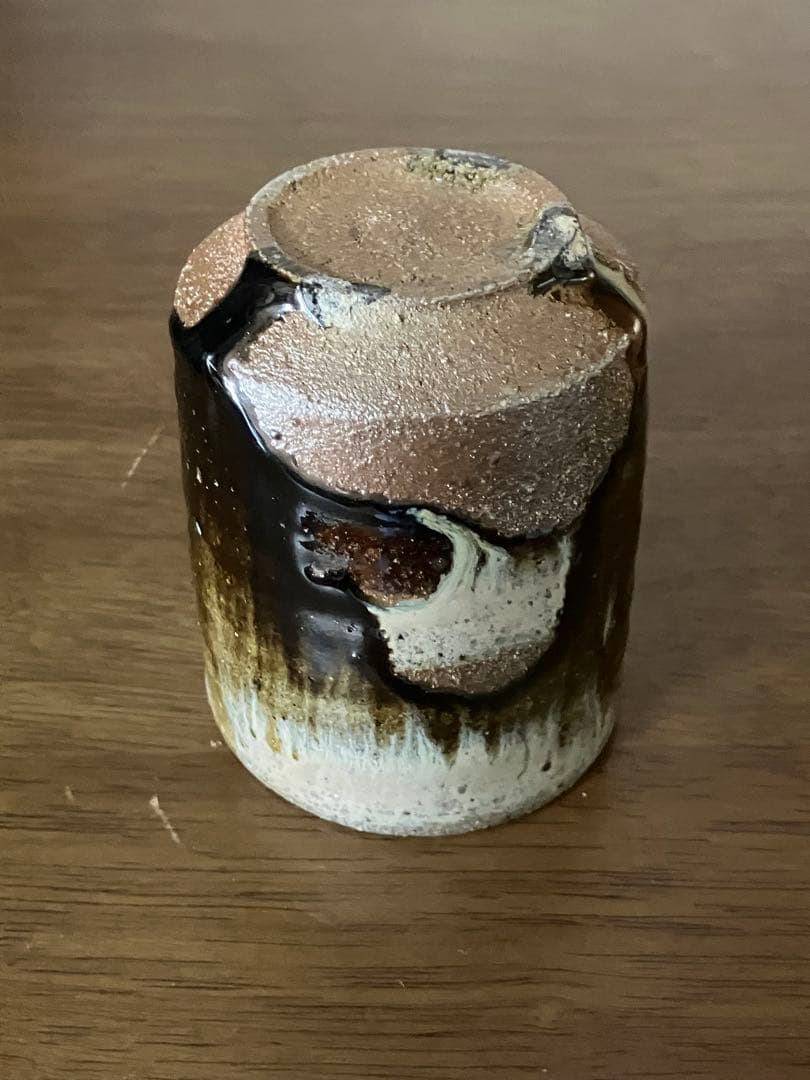 吉野敬子作 朝鮮唐津湯呑 2脚セット 遺作 径7cm 高さ8.5cm