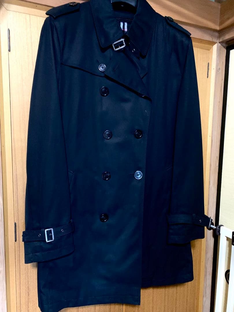 BURBERRYBLACKLABEL バーバリーブラックレーベルコート 希少LL バーバリーブラックレーベル コート アンゴラ混銀ボタンダブルコート
