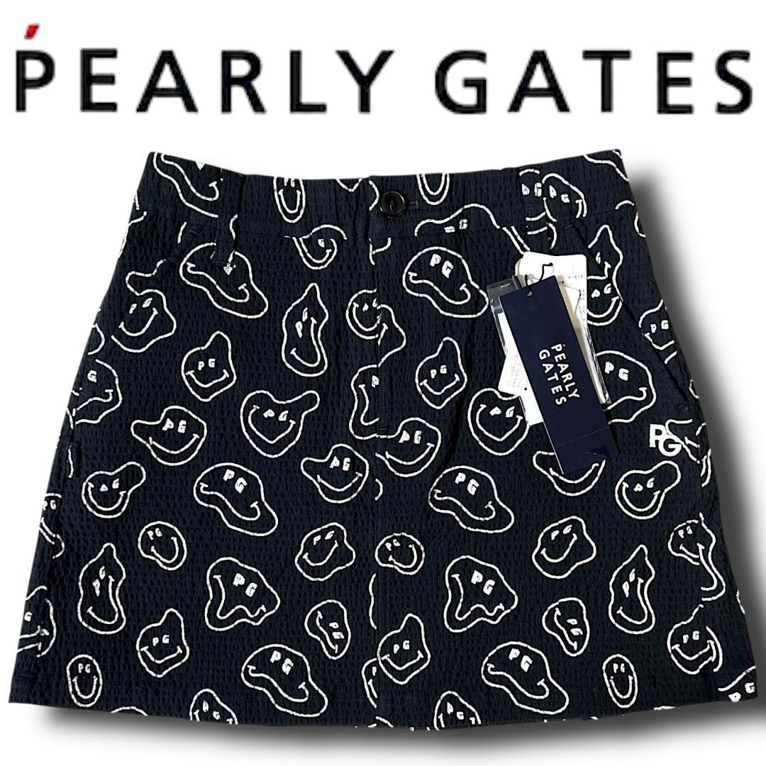 00 パーリーゲイツ シアサッカー調 ニコちゃん ストレッチミニスカート
