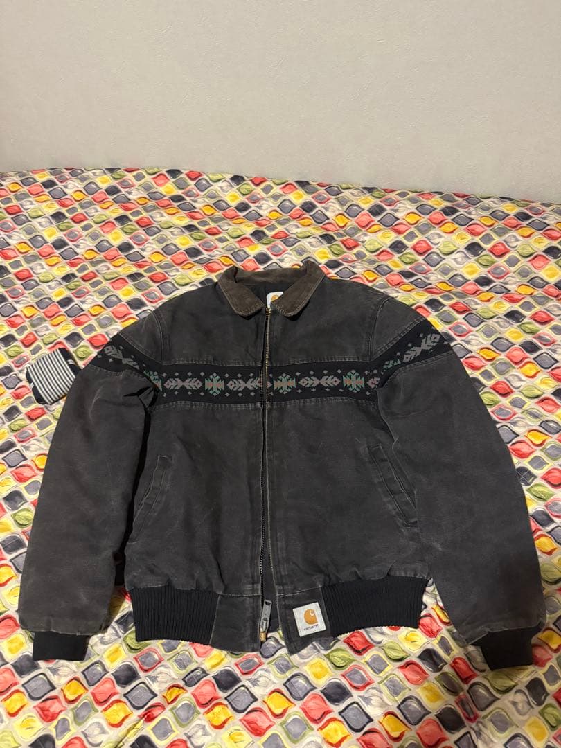 貴重】Carhartt SANTAFEジャケット BLACK ネイティブ柄M - メルカリ