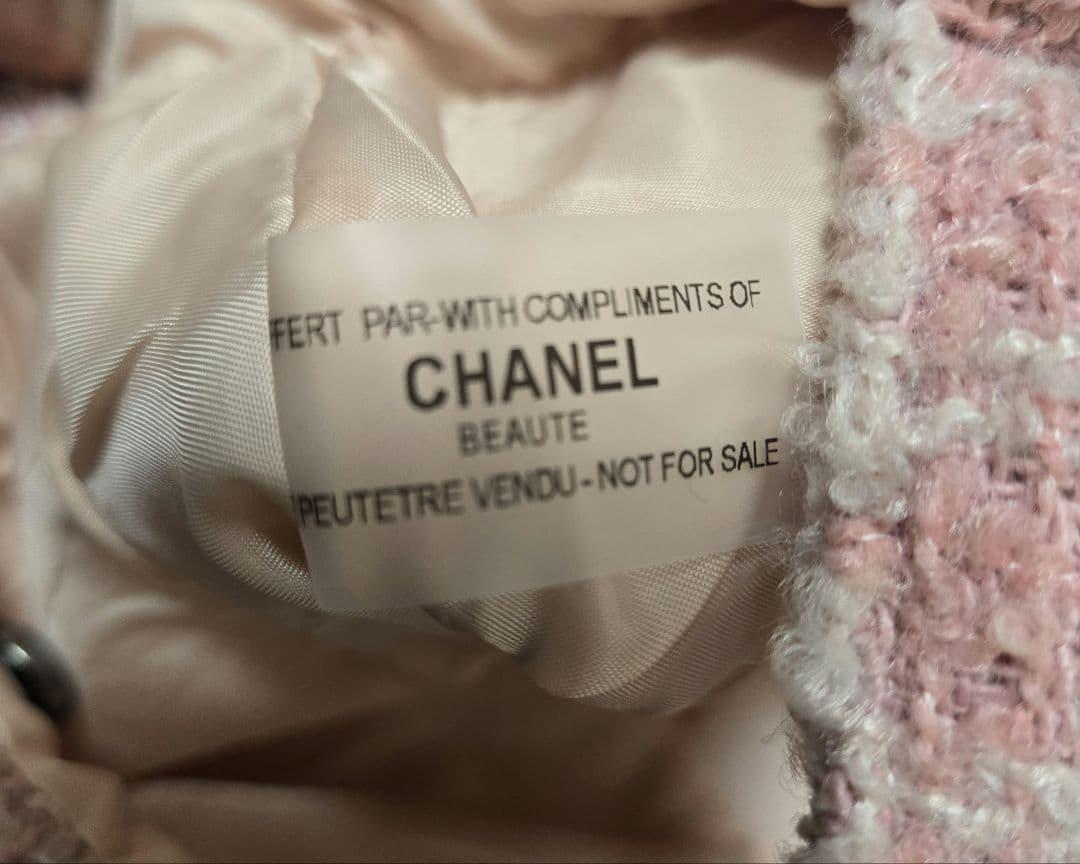 CHANEL ノベルティ トートバッグ ピンク ツイード ビッグココマーク