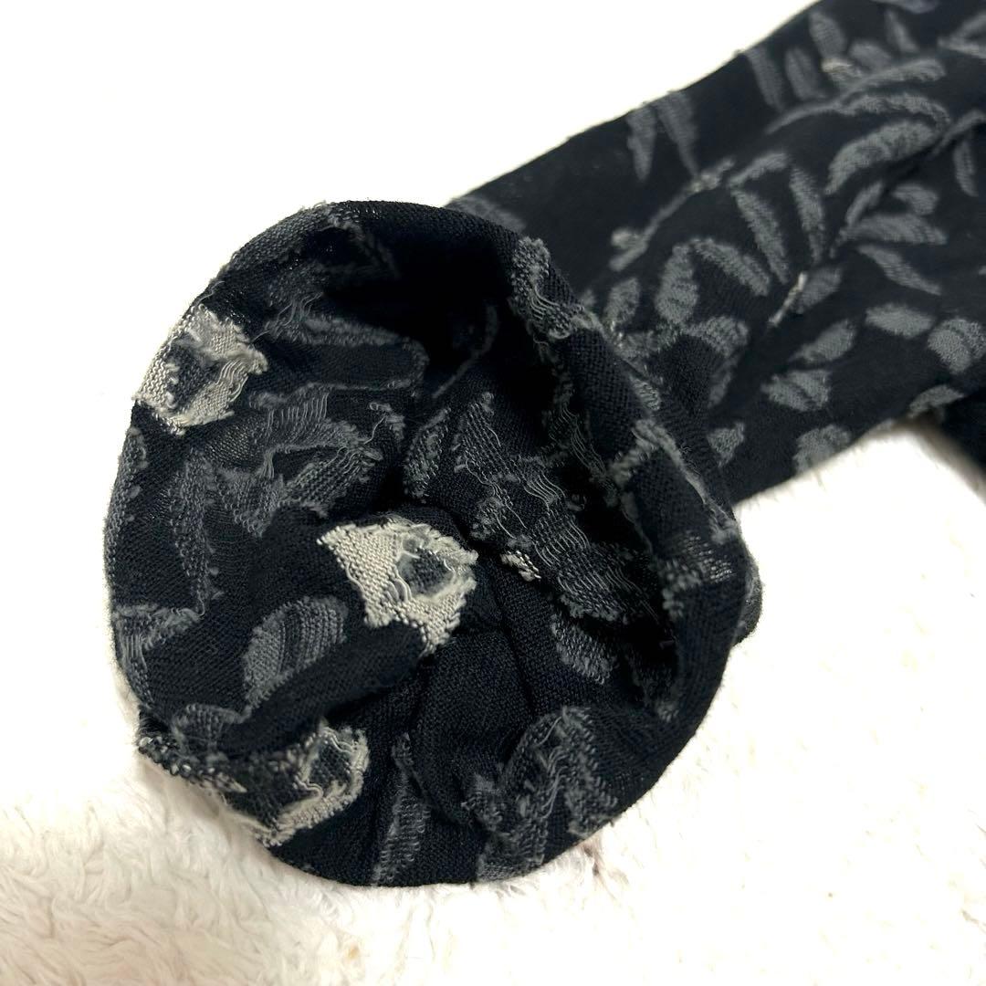 ヨーガンレール 花柄 ゆったり ハイネック トップス 七分袖 ジャガード