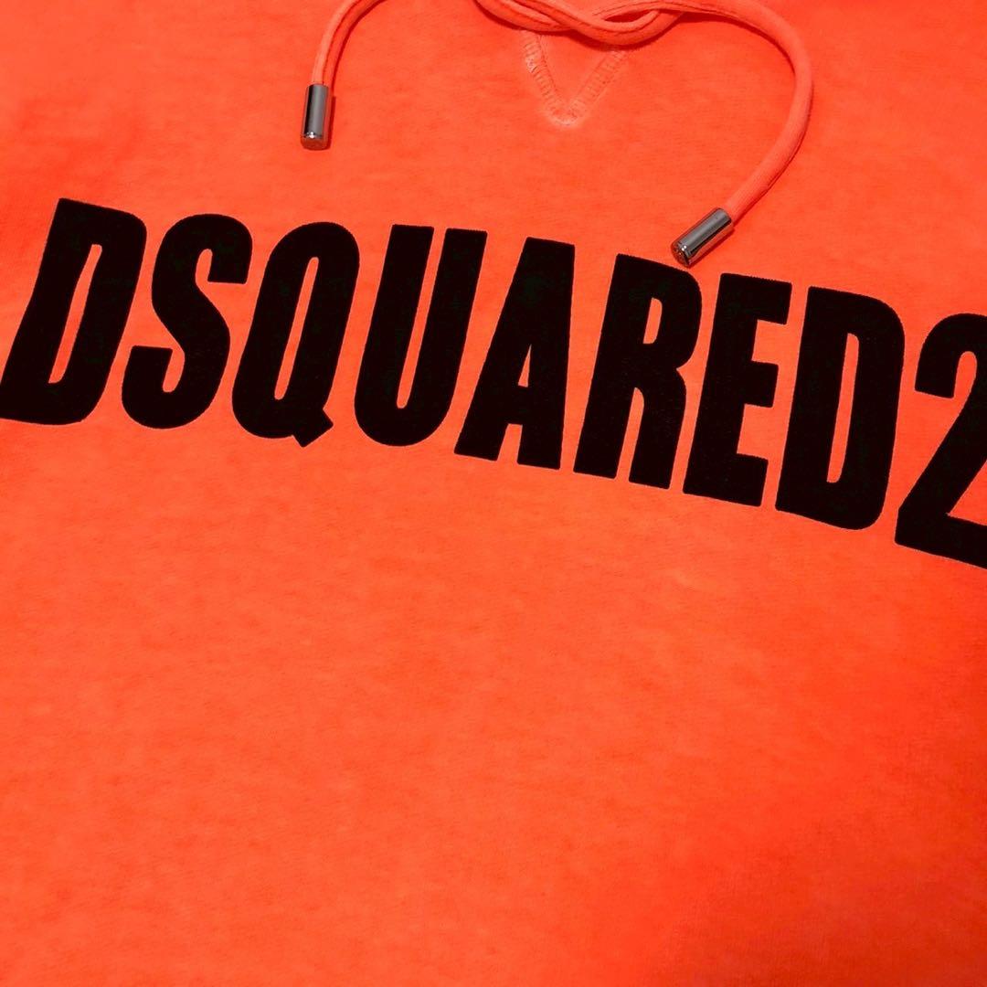 1点物◎良品◎DSQUARED2 フーディック パーカー オレンジ 蛍光色
