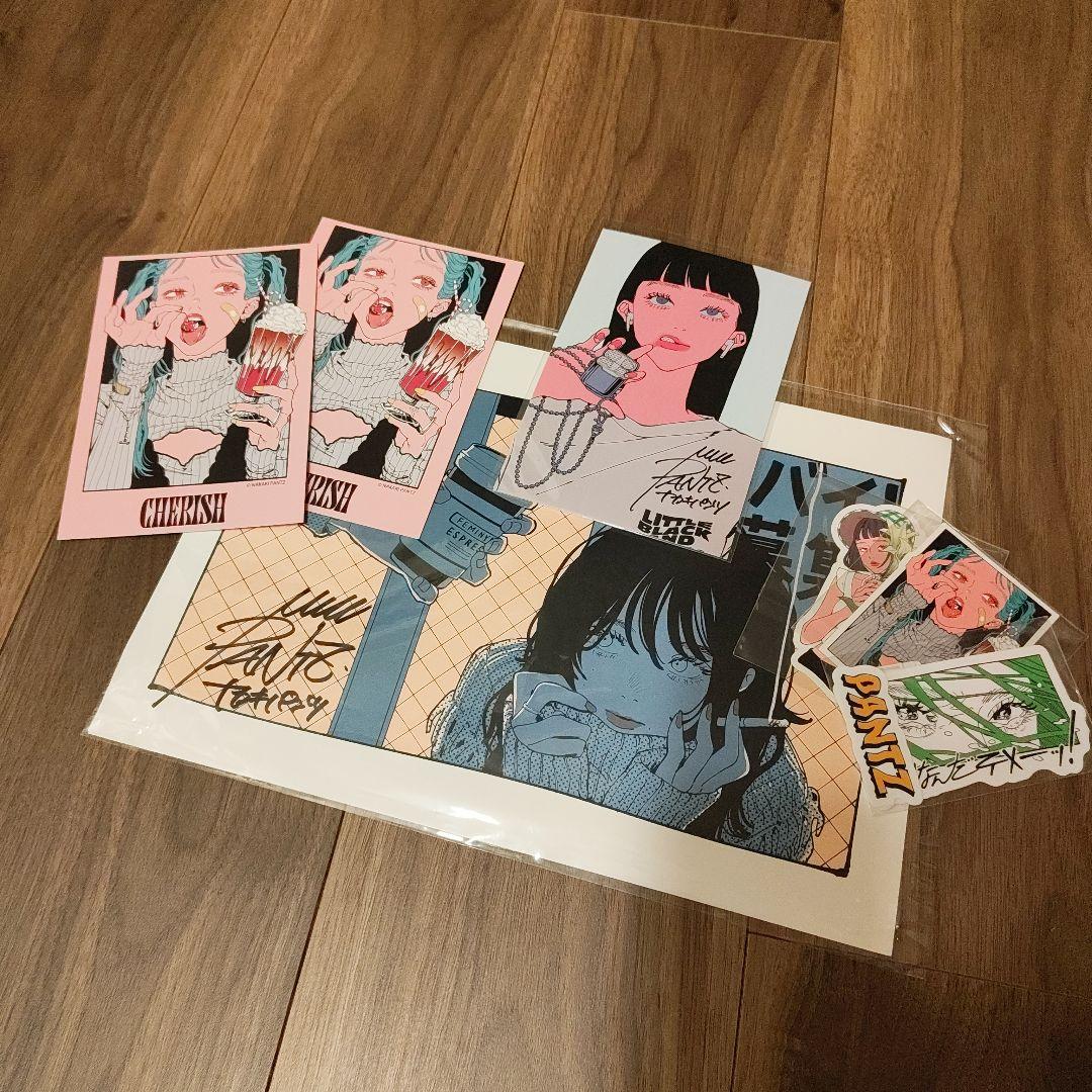 ナカキパンツ サイン入りポストカード ステッカー他 nakaki pantz