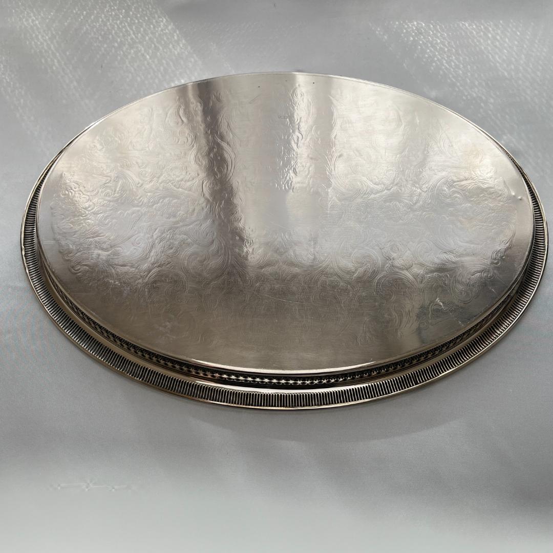 RODD】ギャラリートレー オーバル型 47cm 【シルバープレート】 大盤
