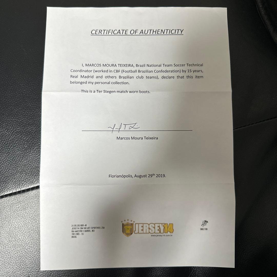 テアシュテーゲン 実使用スパイク 証明書付き アディダス プレデター