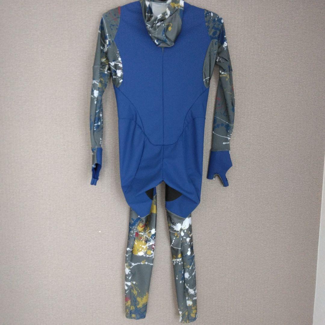 MIZUNOミズノ/スピードスケートワンピース Sサイズ ブルー×絵の具柄