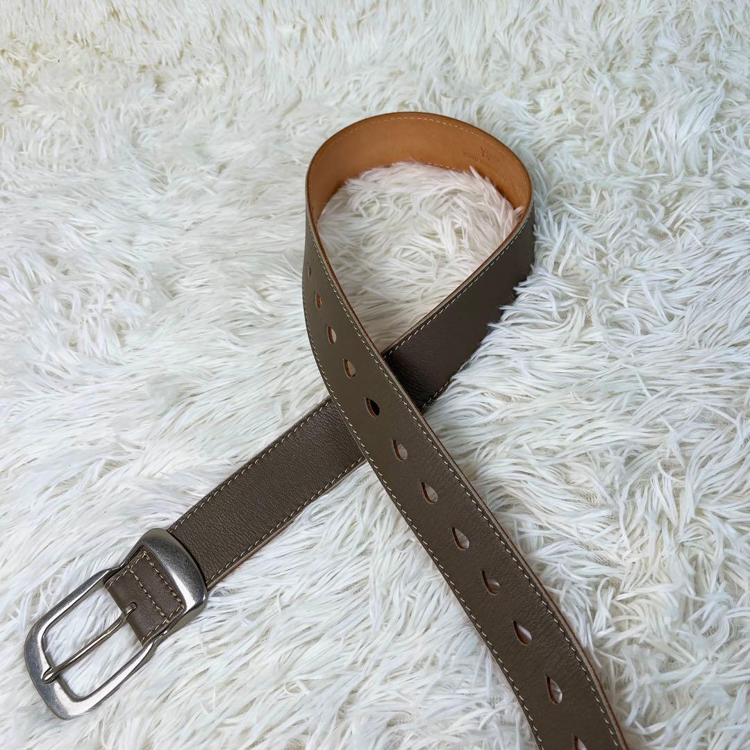 未使用級 Y's ヨウジヤマモト レザーベルト 日本製 アッシュブラウン