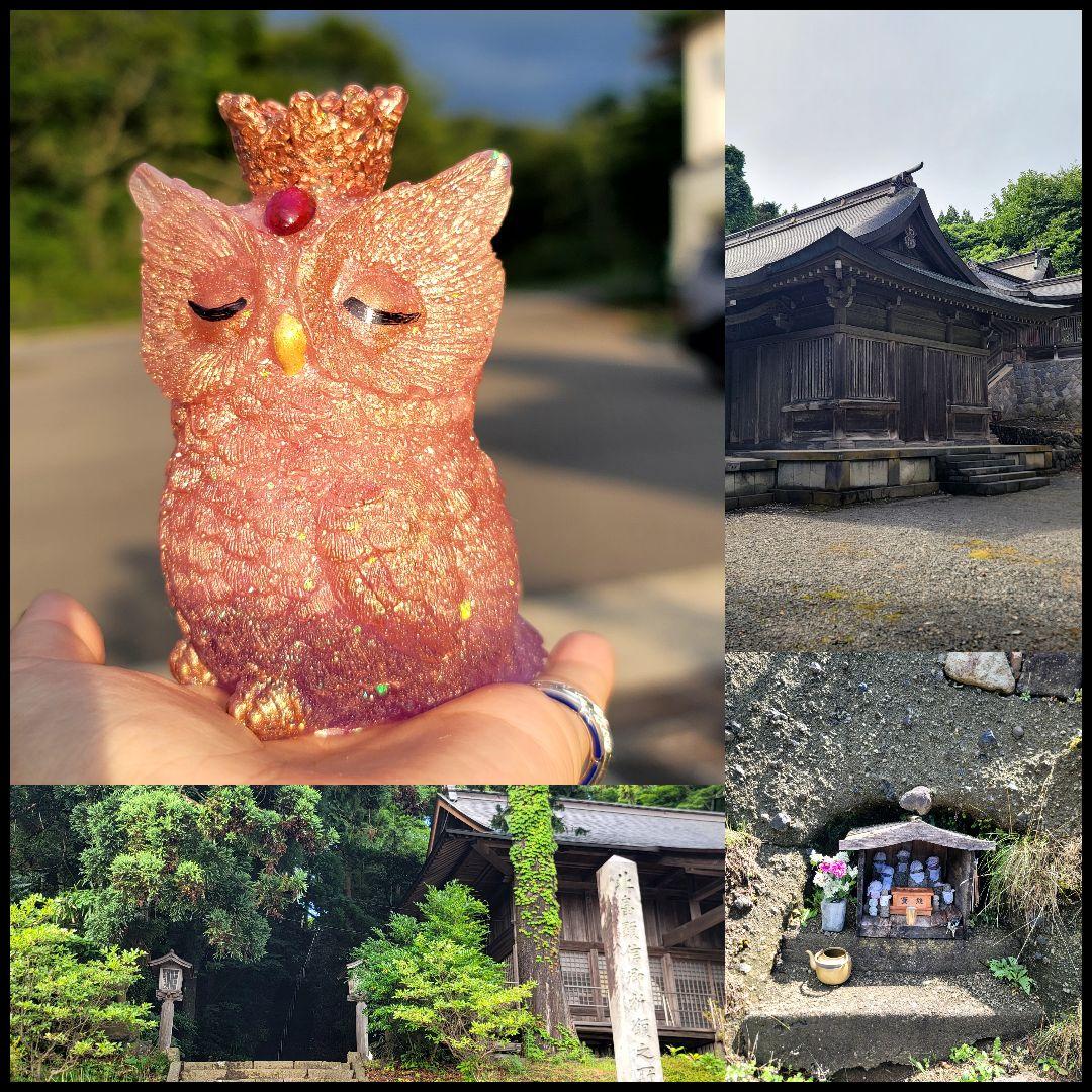 全巡礼★人気を集め目標達成★成功のフクロウオルゴナイト スーパーセブンサザレ入り フクロウ型 オルゴナイト 重さ約90g-100g 1