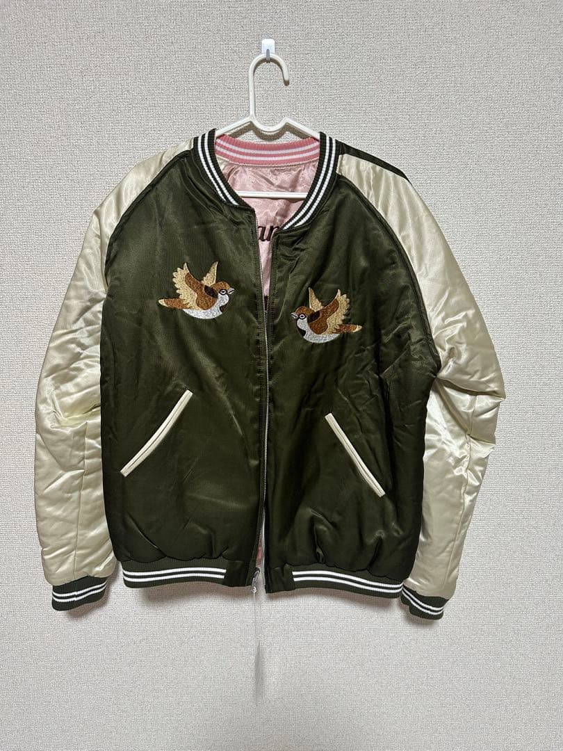 未使用品］Human Made スカジャン オリーブ/ピンク リバーシブル