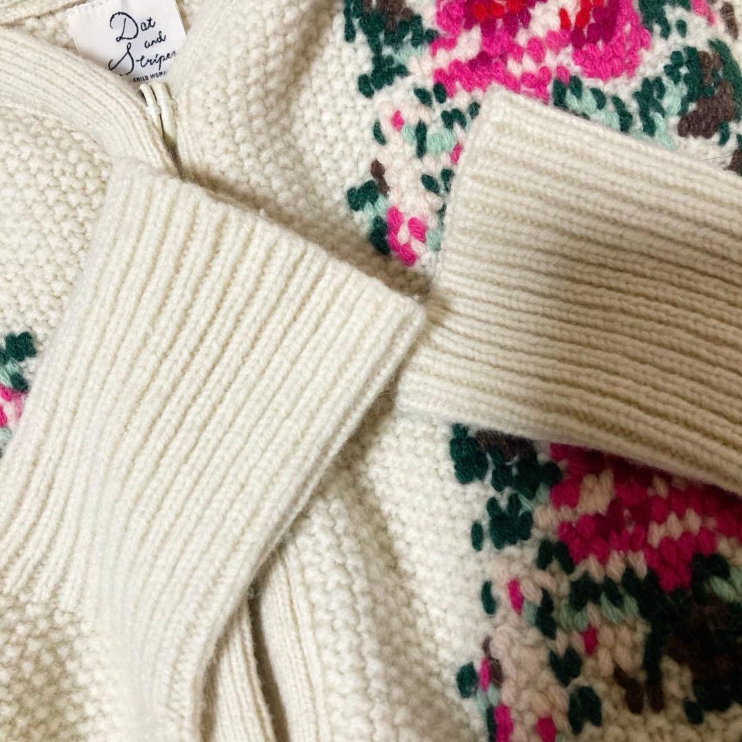 Dot＆Stripes CHILDWOMAN かのこ刺繍ラムニットカーディガン - メルカリ