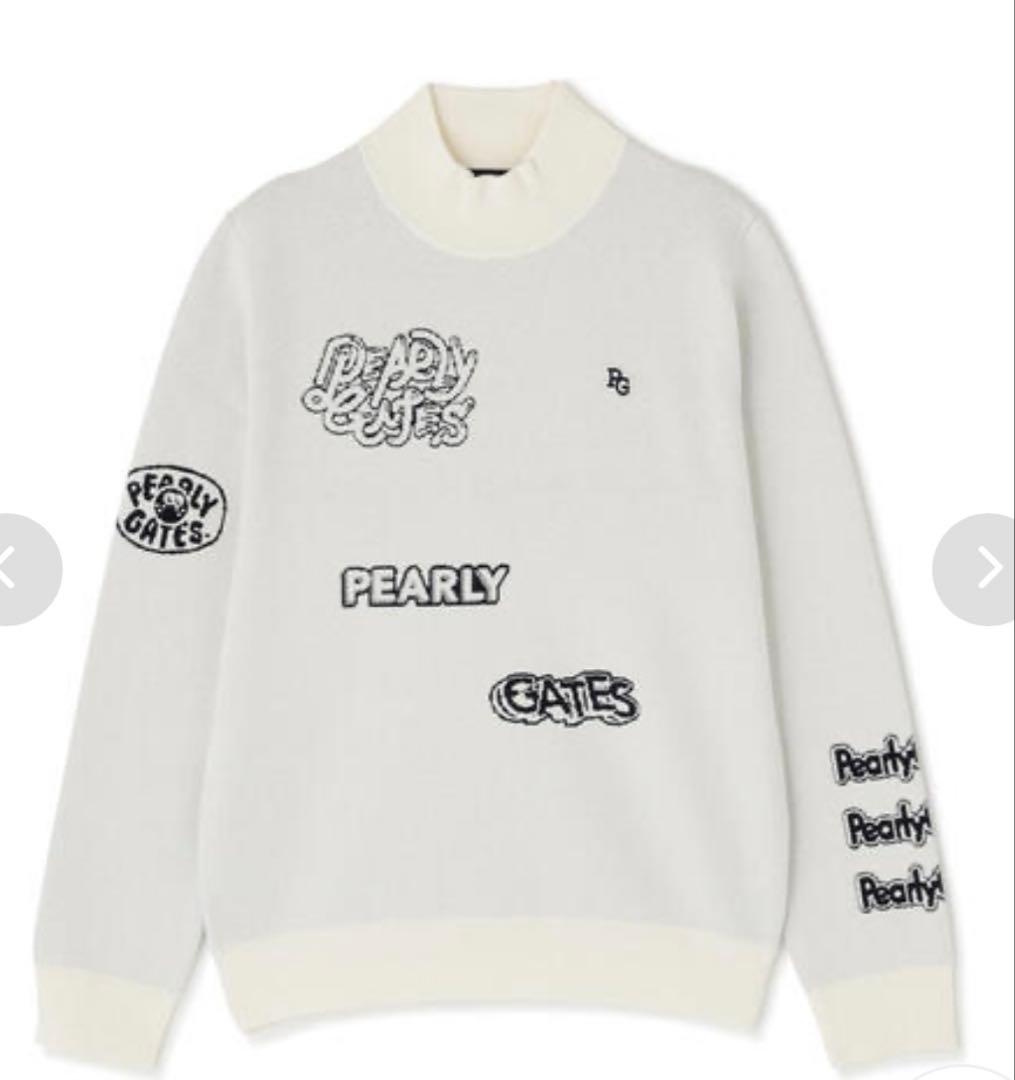 PEARY GATES 14GダブルJQ×ワッペン風ハイネックニットプルオーバー 14GダブルJQ×ワッペン風ハイネックニットプルオーバー | PEARLY GATES
