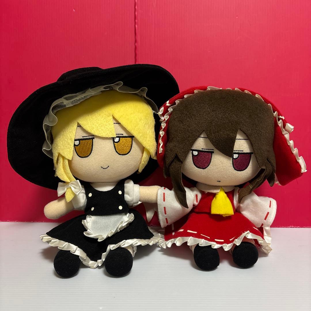 東方project gift ふもふもぬいぐるみ　霧雨魔理沙　博麗霊夢2体セット