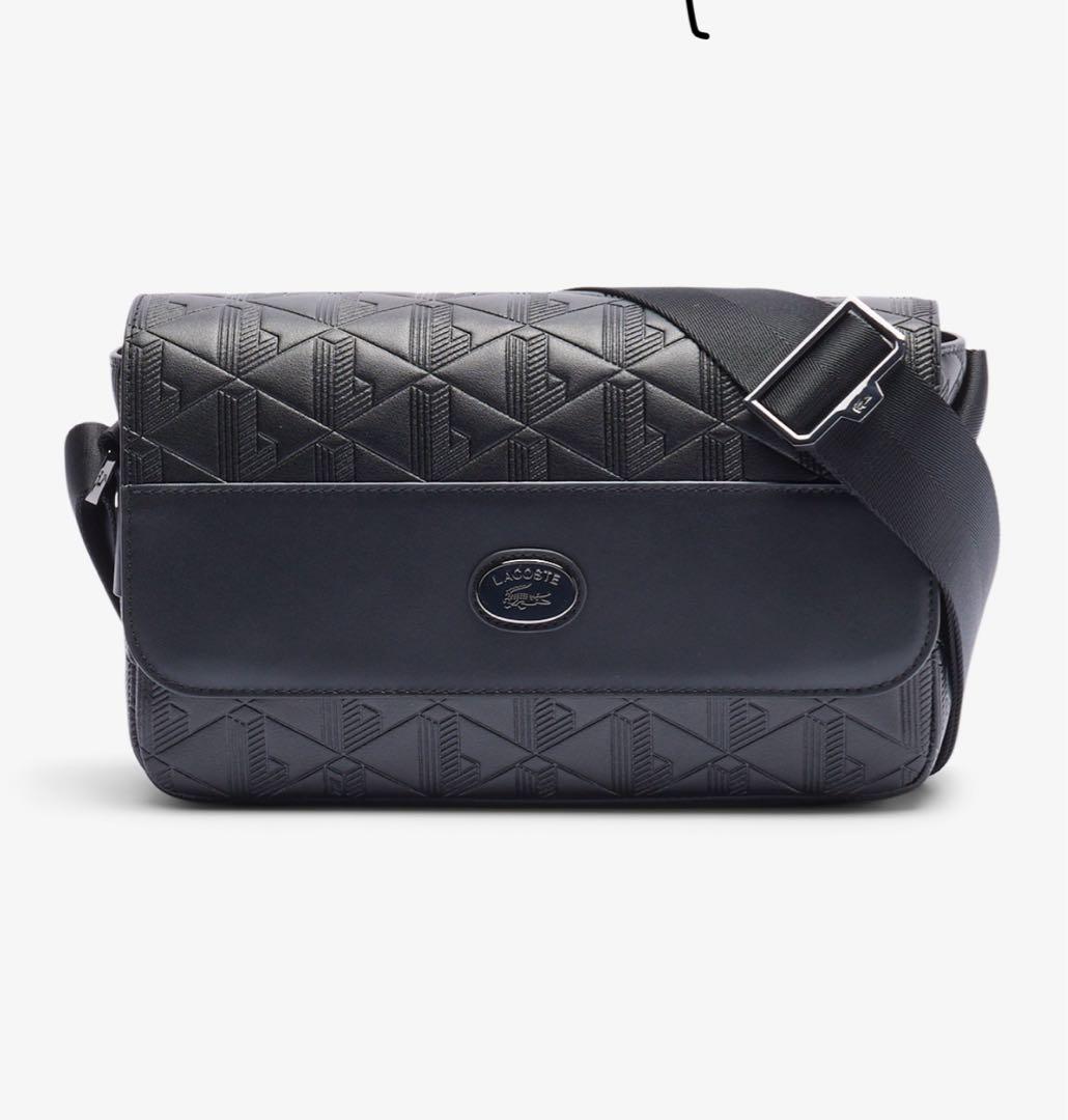 LACOSTE モノグラム レザーフラップクローズサッチェルバッグ ラコステ LACOSTE モノグラム レザーフラップクローズサッチェルバッグ