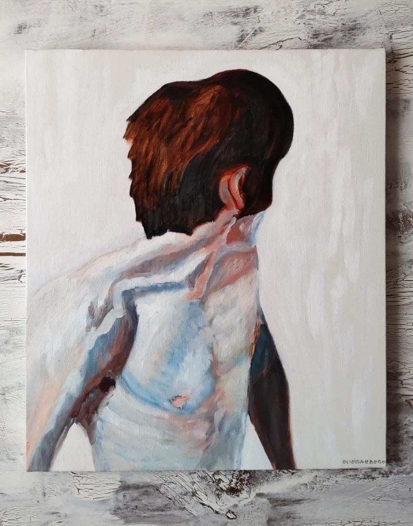 46×53㎝「　男　」油彩・原画・F10 原画「 男 」F10・油彩画 | iichi 日々の暮らしを心地よくする