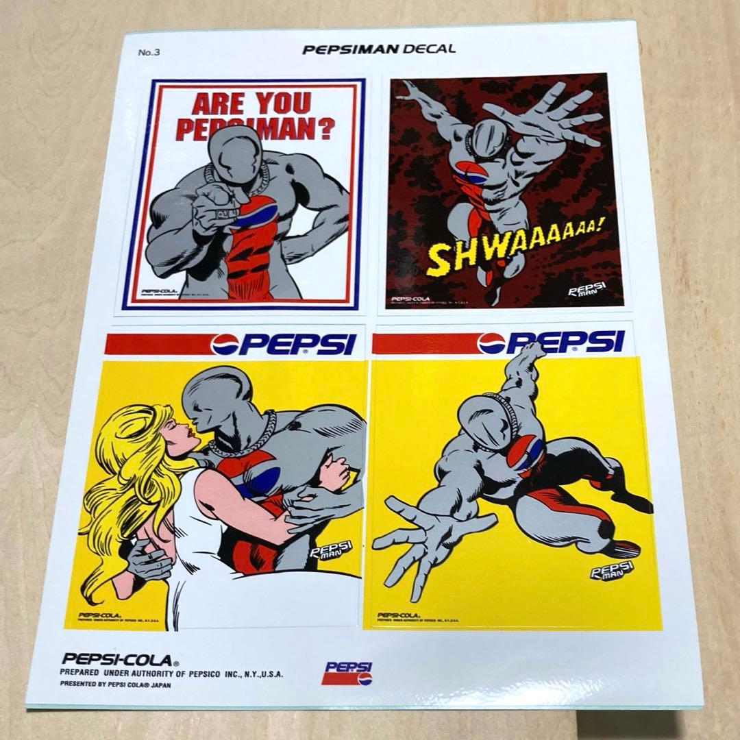 90's VTG＊ペプシマンステッカー3枚セット＊当時物＊PEPSI MAN＊送