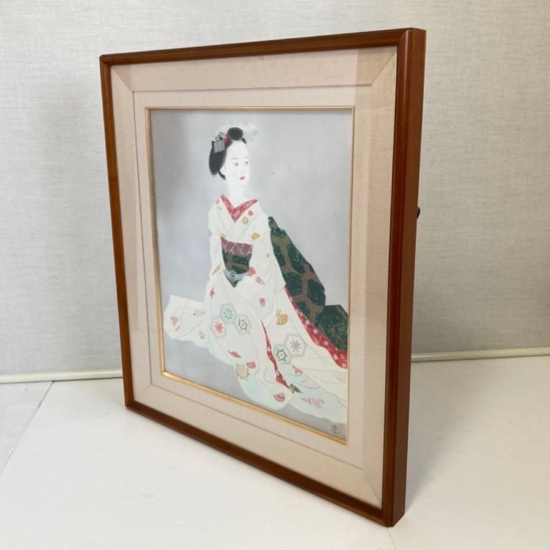 小倉遊亀 「舞妓」 木版画 美人画 着物 絵画 額縁 画家 芸術 美術 工芸