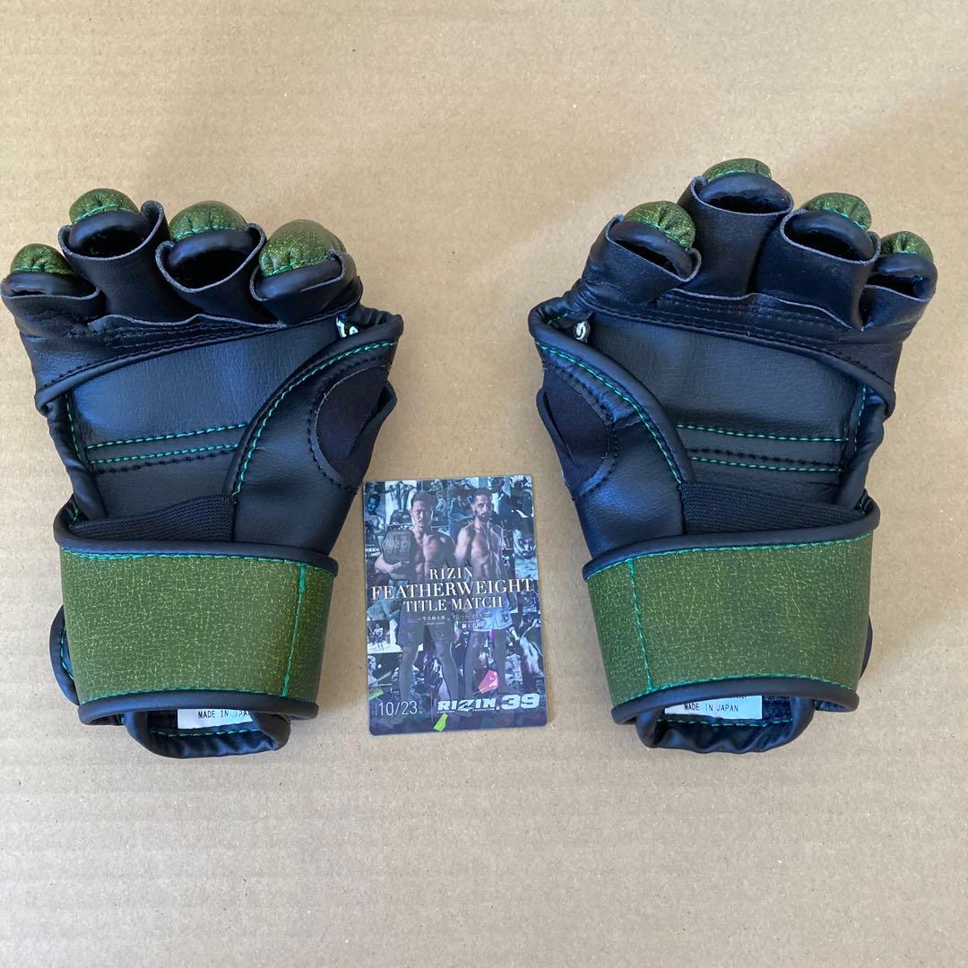 RIZIN オープンフィンガーグローブ クレベル 牛久絢太郎 直筆サイン入り