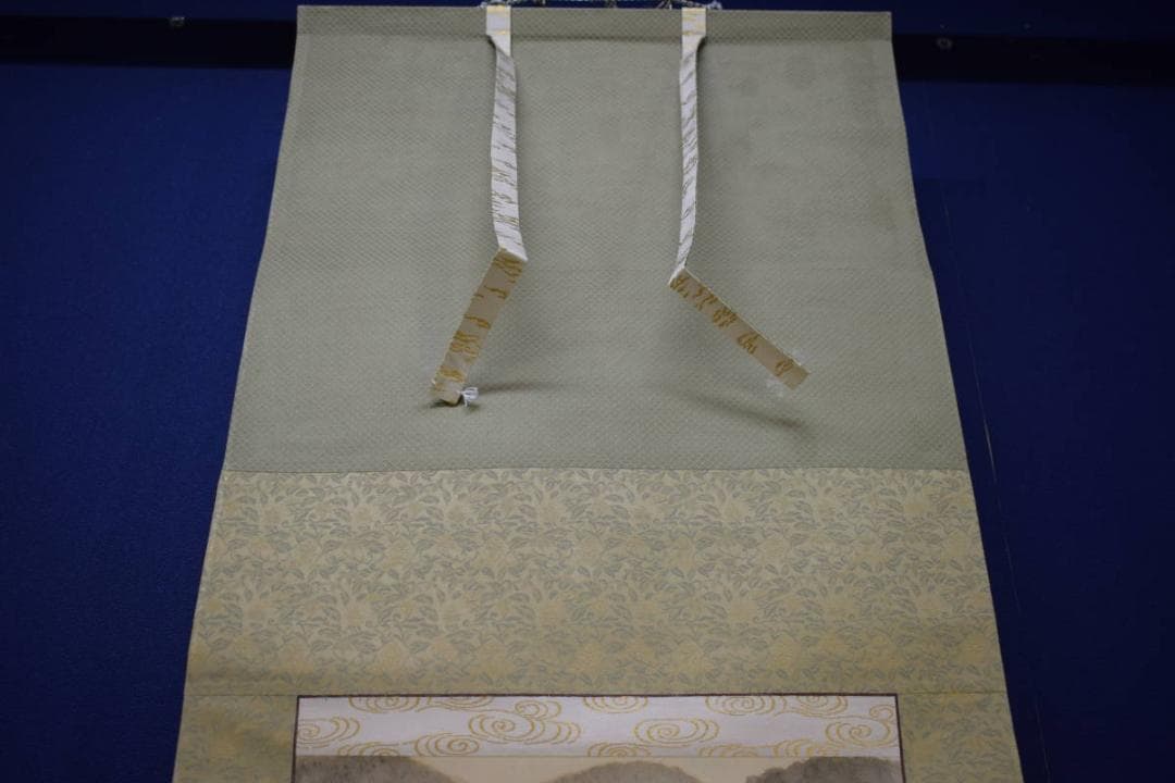 真作/一竹山人/山水/大原女図/農村夫人/布袋屋掛軸HJ-786