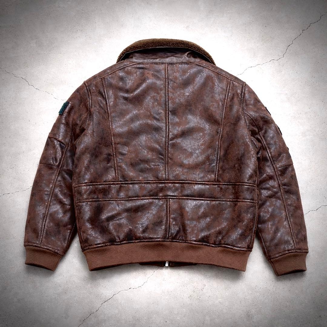 90s vintage leather jacket g1 a2 b3 ムートン - メルカリ