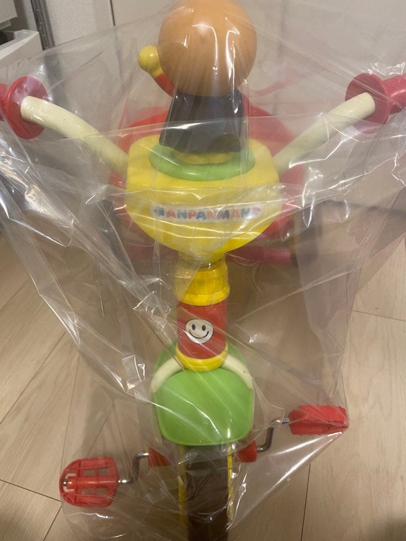 【美品】アンパンマン 三輪車 持ち手付き