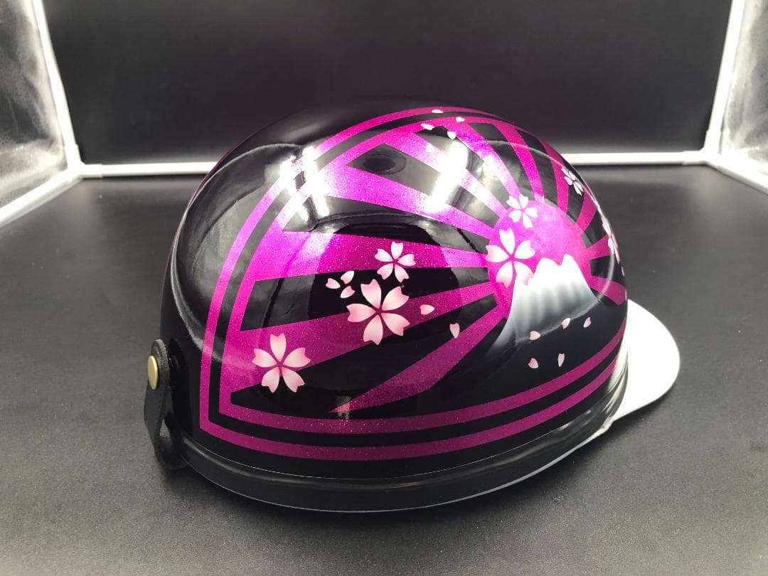 コルク半 カスタム 富士日章 3つボタン ブラックピンク ラメ 桜セット