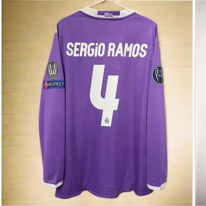 16-17 レアル・マドリード セルヒオ・ラモス 長袖 シャツ 背番号4