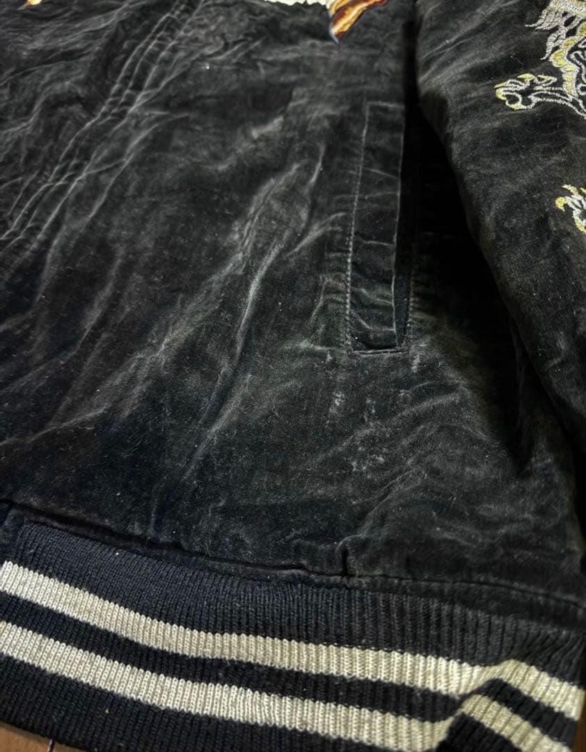 ヴィンテージ 別珍 スカジャン ブラック 竹虎 キルティングライナー
