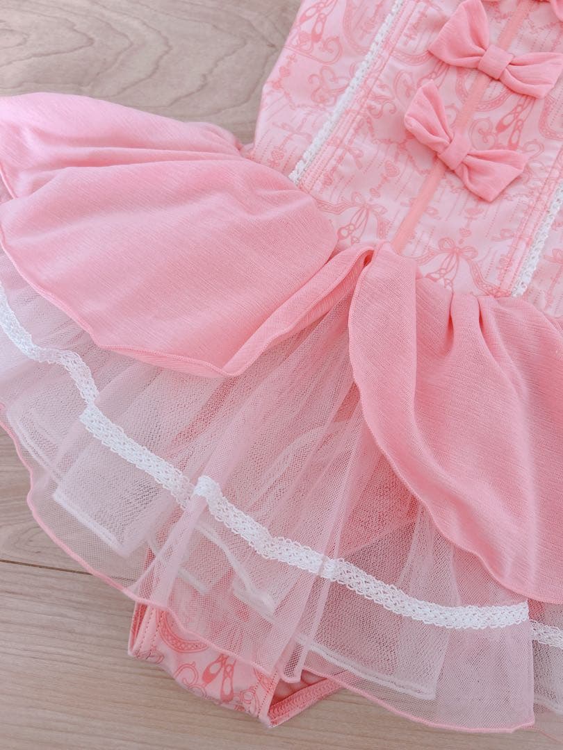 チャコット】バレエスカート付きレオタード120Kピンク