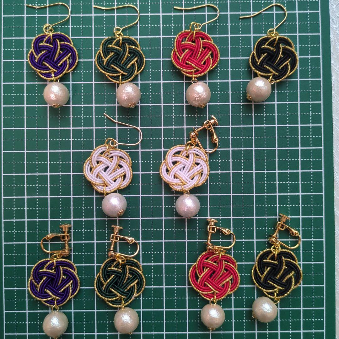 《ゆあ》水引ピアス(イヤリング)水引かんざしハンドメイド水引アクセサリー