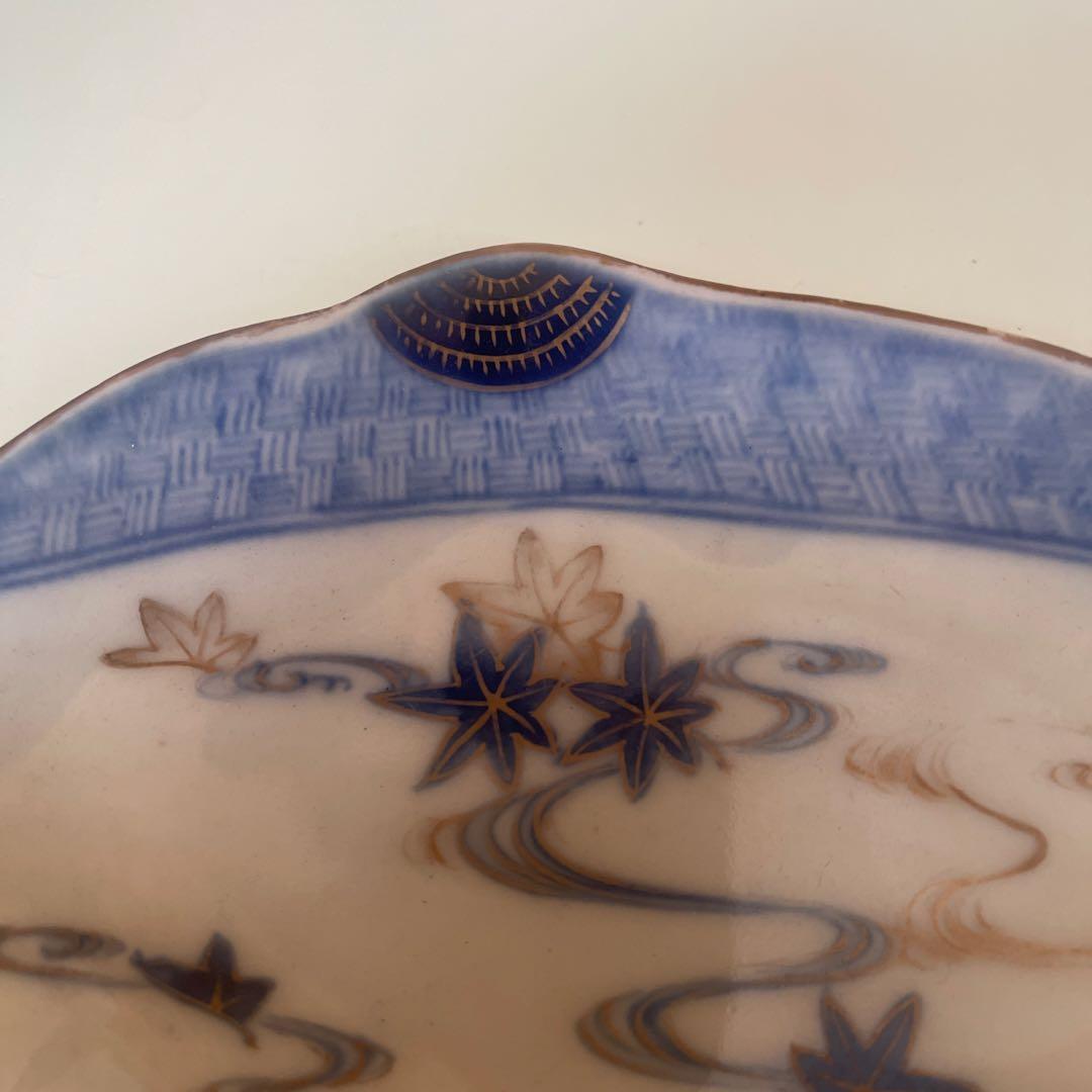 江戸時代 古伊万里 笠【頭に被る笠】型皿 2客