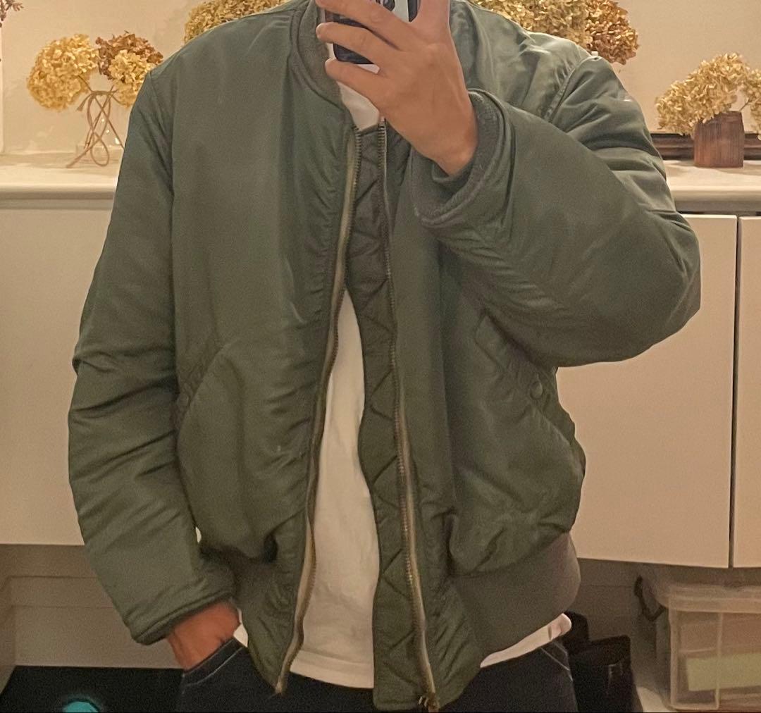 60sビンテージMA-1 サイズL 米軍実物 本物アルファ アメカジ ハーレー