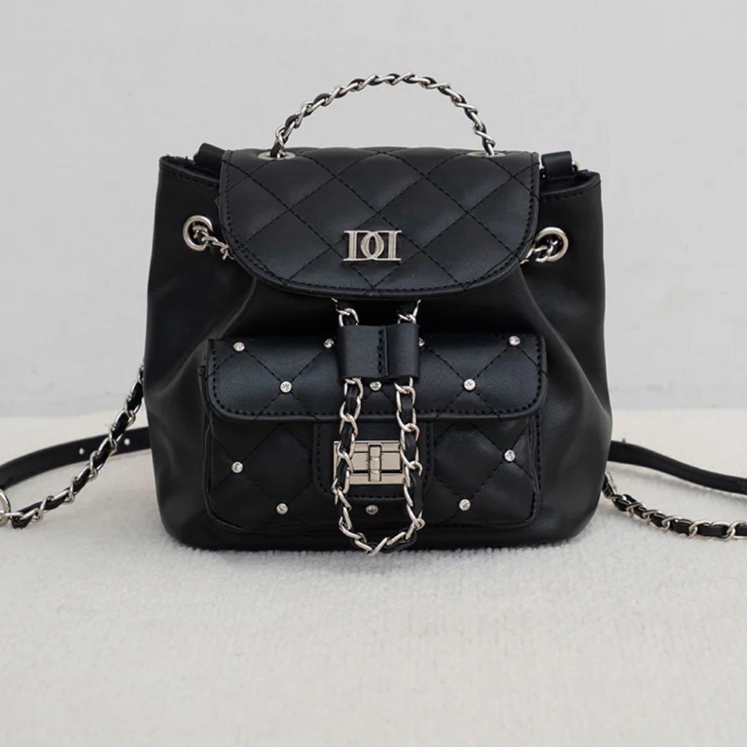 Darich キルティングビジューミニリュック BLK