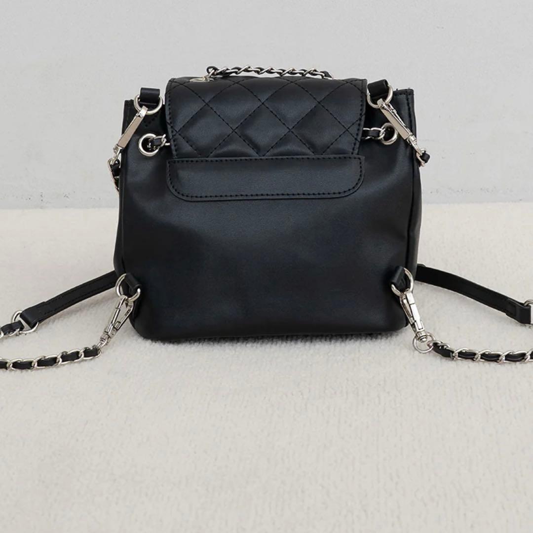 Darich キルティングビジューミニリュック BLK