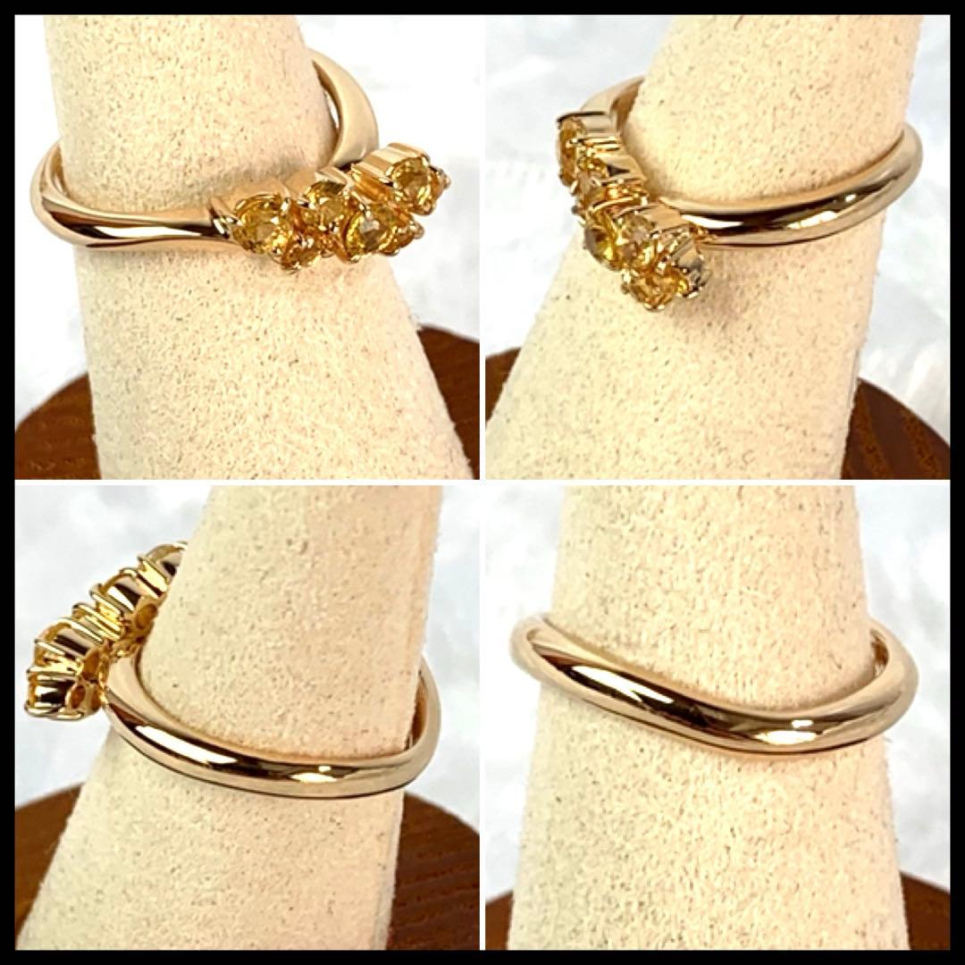 ヨンドシー K18 YG サファイア リング 5.5号 3.17g 【鑑別書付】