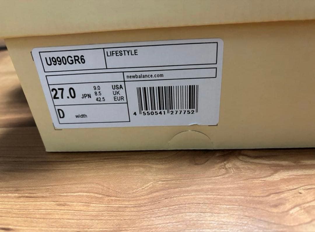 靴 New Balance U990GR6 27.0cm 990V6