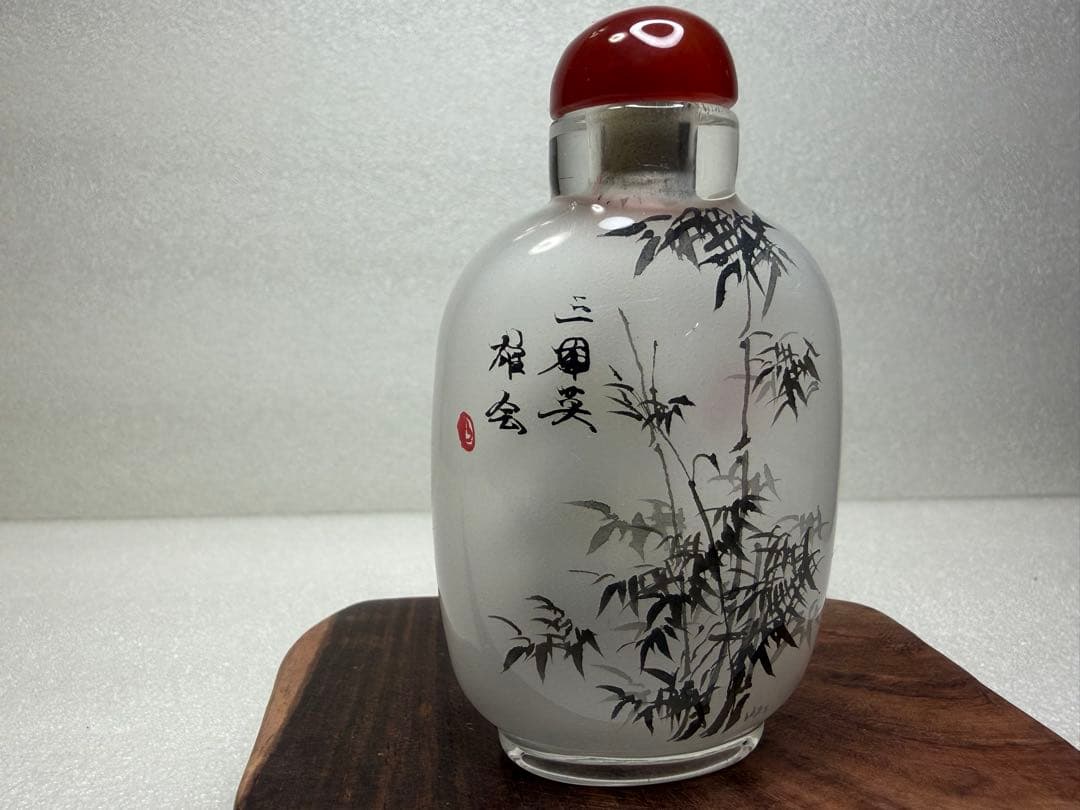 手描きガラス內繪 鼻煙壺 三国志 「呂布」 中國傳統文化 無形文化遺産