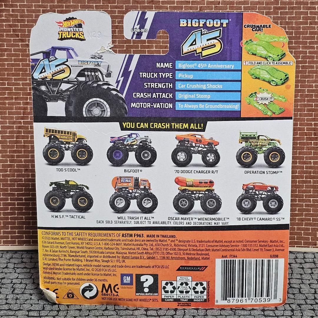 ホットウィール モンスタートラック ビッグフット 45周年バージョン
