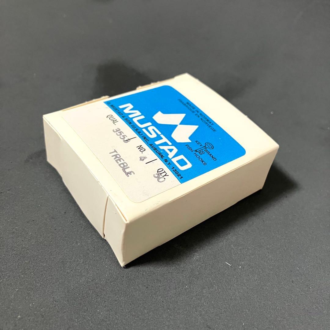 サイズ4】50本 マスタッド3553 ロングシャンクトレブルフック へドン