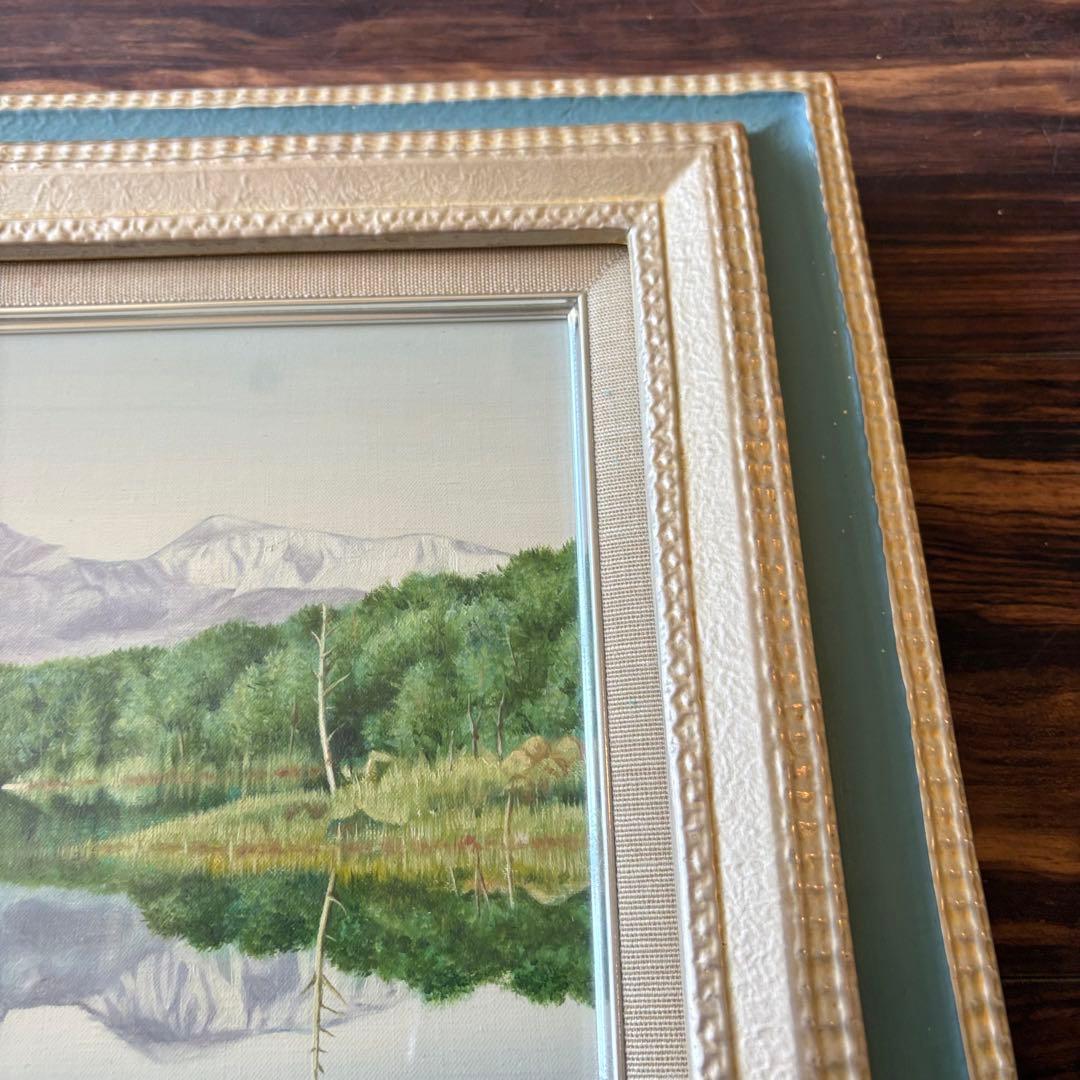 田村正幸「五色沼」油彩 F3 額装 油絵 油画 E