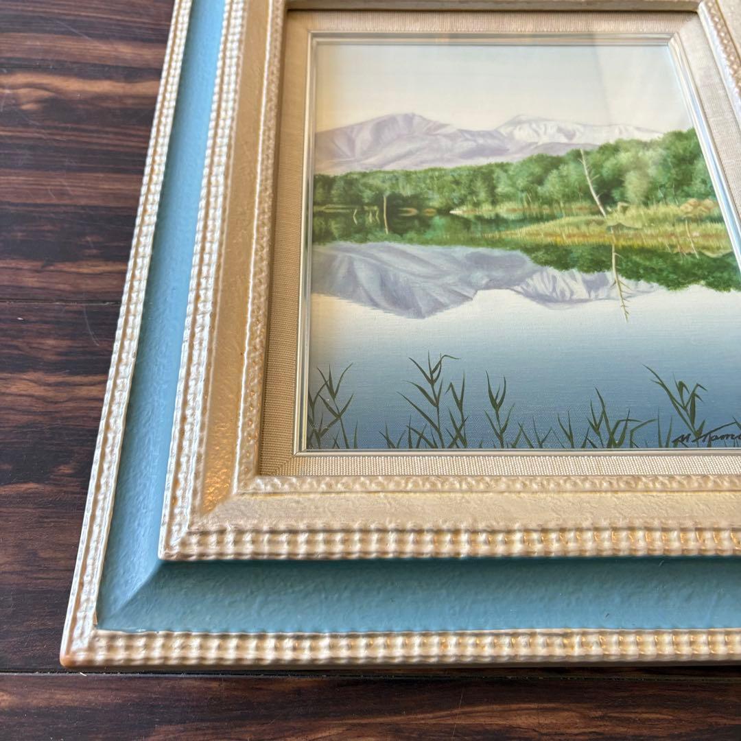 田村正幸「五色沼」油彩 F3 額装 油絵 油画 E