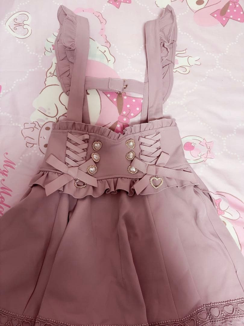 LIZLISA リズリサ レースアップサスペンダー付スカパン ピンク - メルカリ