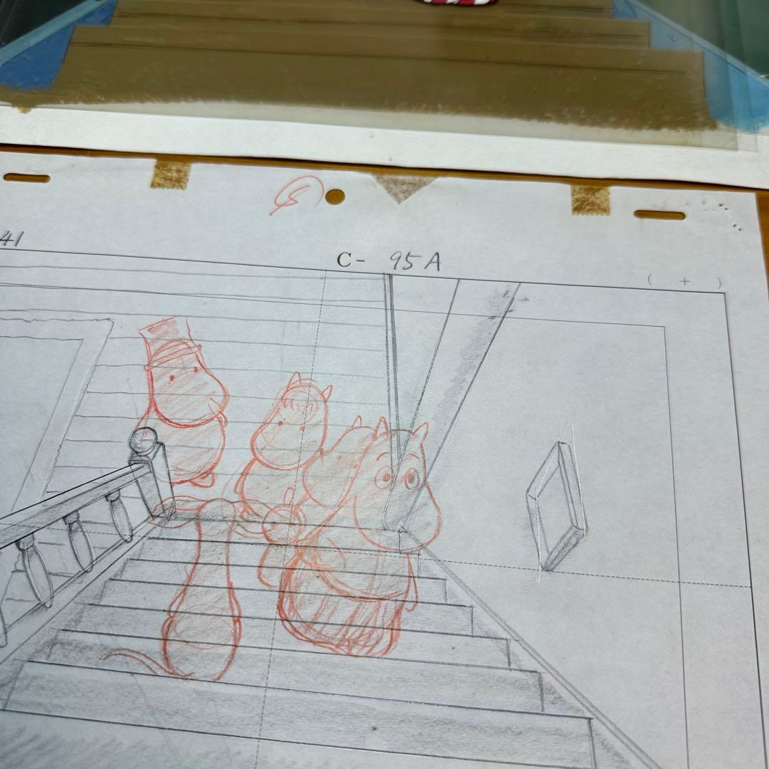 セル画 背景 楽しいムーミン一家 ムーミンママ・ムーミン ムーミンパパ 6047