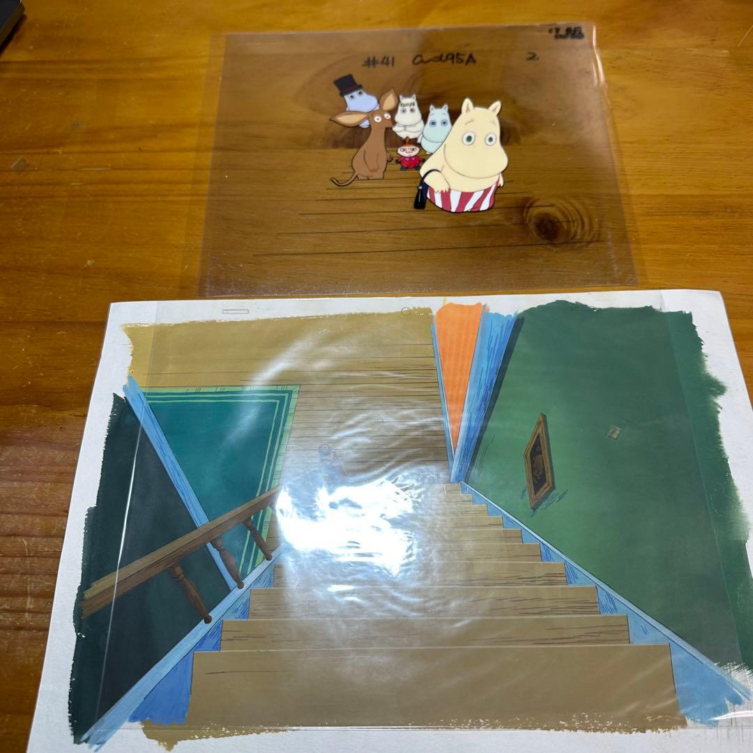 セル画 背景 楽しいムーミン一家 ムーミンママ・ムーミン ムーミンパパ 6047