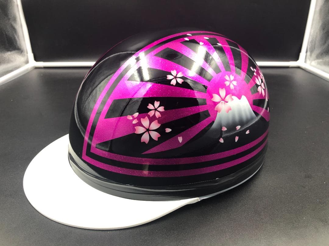 コルク半 カスタム 富士日章 三つボタン ブラックピンク ラメ 桜 高級