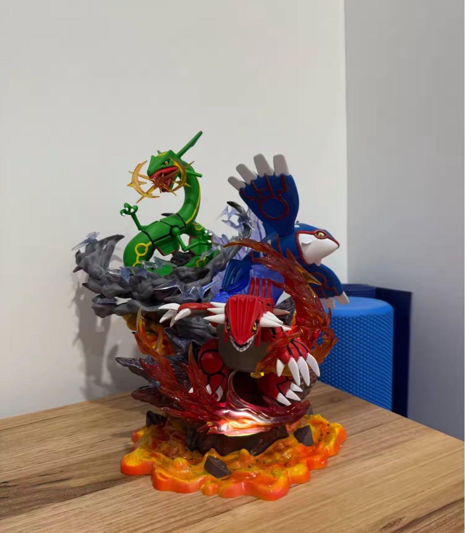 ポケモン フィギュア グラードン カイオーガ レックウザ LED付き