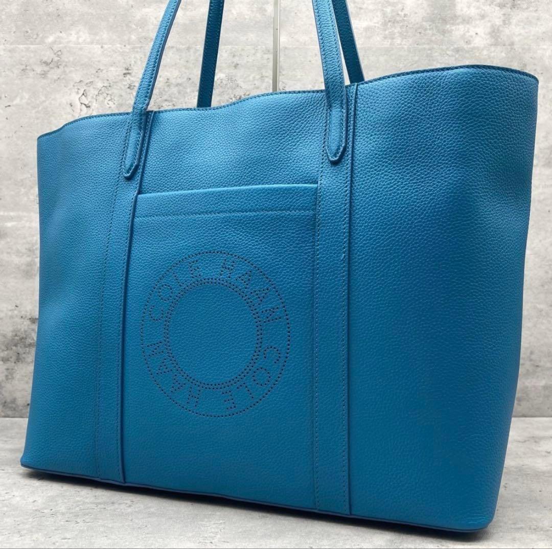 極美品✨COLEHAAN コールハーン トートバッグ　ターコイズブルー　A4可 極美品✨COLEHAAN コールハーン トートバッグ ターコイズブルー A4可の